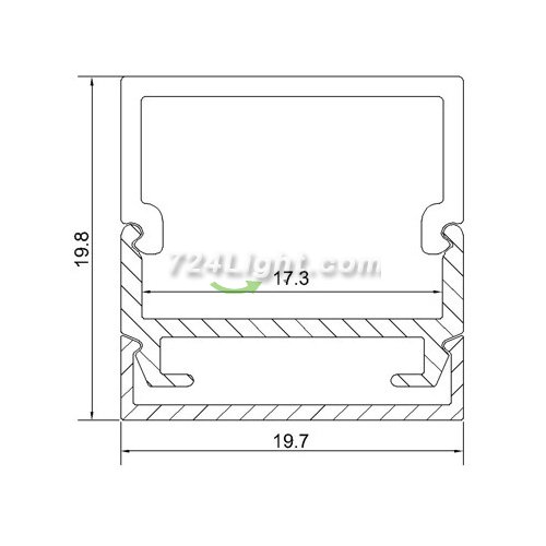 LED Channel aluminum LED Profile for Ceiling (WxH):16.9 mm x 13 mm 1 meter (39.4inch) LED Profile