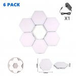 6 Pack Hexagonal LED Wall Light, DIY Modular Touch Sensitive Lights LED Night Light