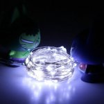 2M 20LED Button Cell Powered Silver Copper Wire Mini Fairy String Lights