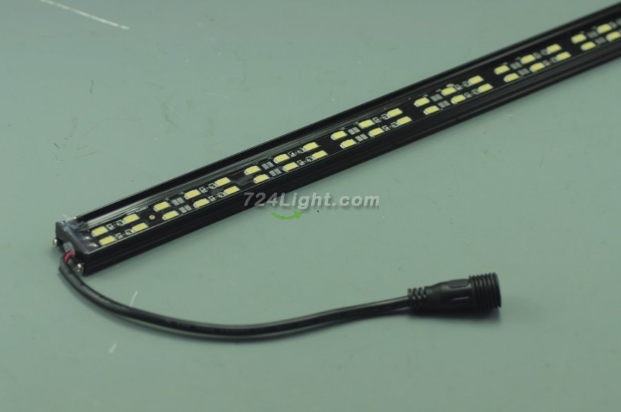 Black 1Meter Double Row Waterproof LED Strip Bar 39.3inch 5630 Rigid LED Strip 12V With DC connector 144LEDs/M