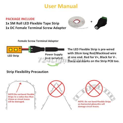 DC12V SMD2835-300-IR InfraRed 850nm/940nm IR LED Strip, 60LEDs 12W Per Meter Flex LED Tape