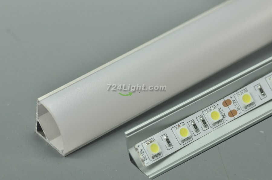 3 meter 118.1\" LED 90Â° Right Angle Aluminium Channel PB-AP-GL-006 16 mm(H) x 16 mm(W) For Max Recessed 10mm Strip Light LED Profile With Arc Diffuse Cover