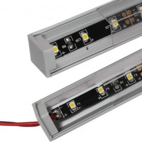 Silver Corner LED Profile V01 16x16mm V-Shape Vertical Cover Corner Mounted Aluminum Extrusion