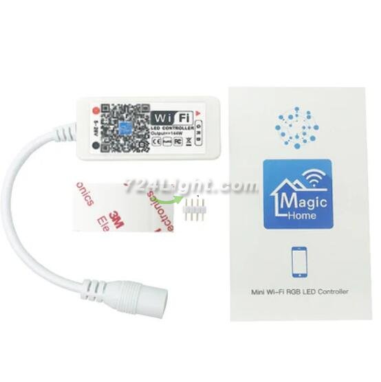WiFi RGB LED Controller Work with Alexa Android IOS System WiFi Connected RF 24Key Remote Control