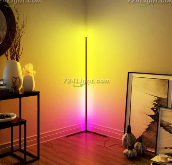 RGB Corner Floor Lamp Nordic Modern LED Floor Lamp Ambient Light w/ Remote Controller