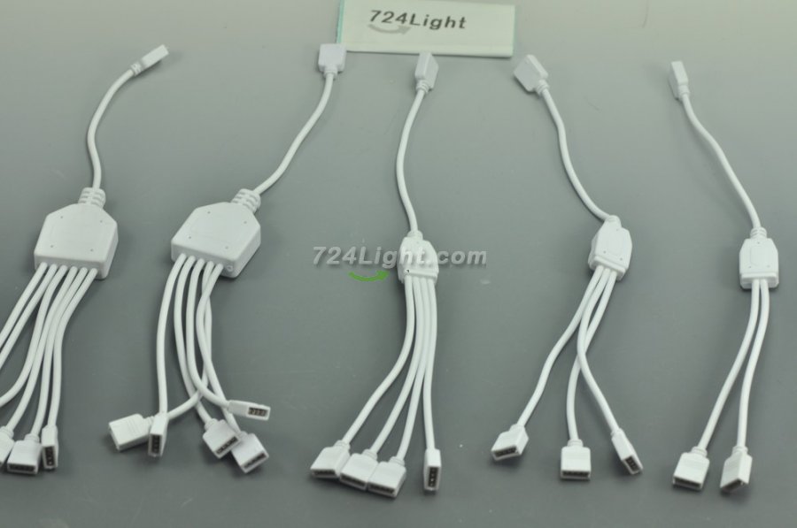 RGB Splitter Cable 1 to 2 3 4 5 6Female Strip Connector for LED 5050 3528 RGB Strip 35CM(13.78Inch)