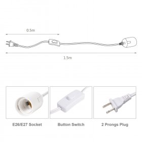 Extension Hanging Cord Cable 1.5m long E27 Socket Customizable length