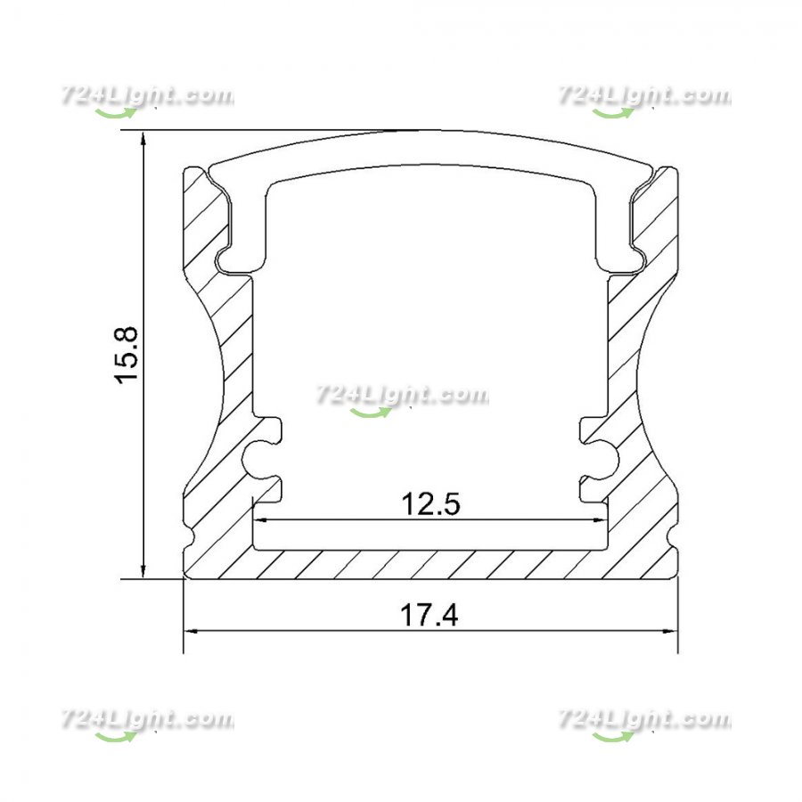 Bestsell U LED Aluminium Extrusion Recessed LED Aluminum Channel 1 meter(39.4inch) LED Profile