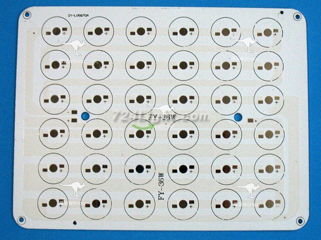 36W 215x165mm LED High Power Rectangular Aluminum Plate 36 Series Connections For Floodlight