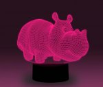 Animal Images 3D Illusion LED Night Light w/ 16 Colors Remote Touch Switch Adjustable Brightness for Kids Bedroom Decoration