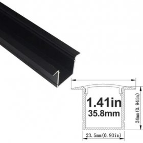 Black Aluminum Extrusion U05 36x24mm U-Shape LED Aluminum Channel System for LED Strip Installation