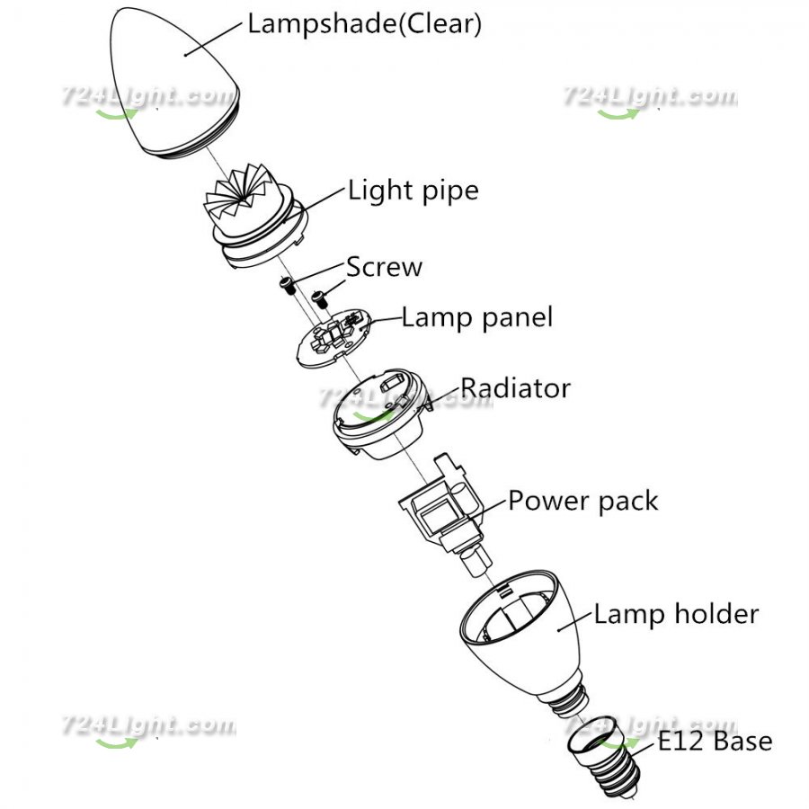 Free Shipping 6pcs * UL LED Candle Light UL CUL Approved 3.5 Watt 300 Lumen LED Candle Light Bulb Dimmable 2700K Warm White Color in E12 Edison Screw Base, 40 Watt Incandescent Lamp Equivalent