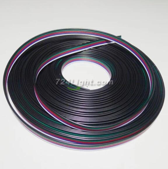 22Guage RGBW RGBWW LED Strip Extension Cable 5pin 5Color Stand Wire Bonded Flat Cable for SMD5050 RGBW RGBWW Color