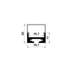 Three-sided light-emitting line light hard light strip shell aluminum groove 19112011