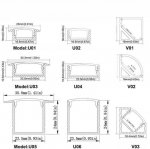 Silver U03 Profile 10x30mm U-Shape LED Aluminum Channel System Aluminum Profile