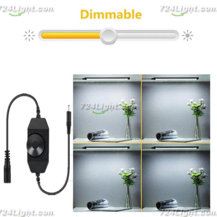 6 Pack 7mm Thick Silver Finish LED Under Cabinet Lighting Kit Dimmable 1800LM CRI90 SMD2835 12V 30W with Dimmer & Power SUpply Included