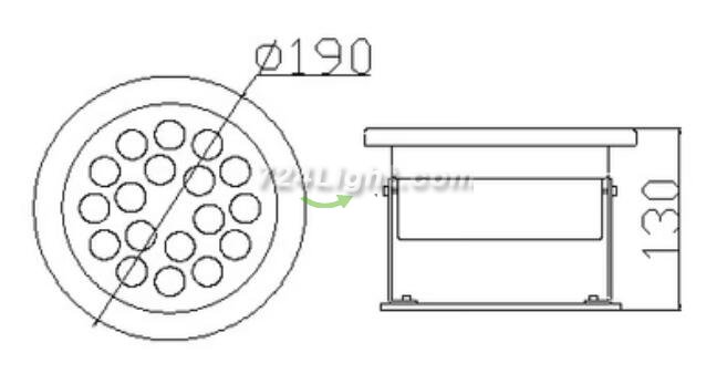 4 Pack 18W LED Under Water Light, Stainless Steel Housing, 190mm in Diameter, Single Color DC24V, IP68 Waterproof Fountain Light