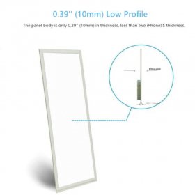 1'x2' (295x595 mm) 24 Watt LED Panel Light in 0.39'' (10mm) Thick White Trim Flat Sheet Panel Lighting Board Super Bright Ultra Thin Glare-Free