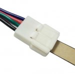 2 Pack (2016 Updated Version) Solderless Jumper Snap Down 4Conductor LED Strip Connectors for 10mm Wide SMD5050 RGB Color Flex LED Strips
