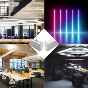 5 Pack H4075 Big Aluminum Extrusion Channel for Suspension Mounting Linear Office Lighting System