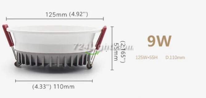 3W/5W/7W/9W Anti-glare, Antifog Dimmable LED Downlight CRI80 Deep Concave Ceiling Light-DFX Series