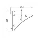 PB-AP-GL-038 LED Aluminium Channel 1 Meter(39.4inch) Recessed Aluminum LED profile with flange LED Channel For 5050 5630 Multi Row LED Strip Lights