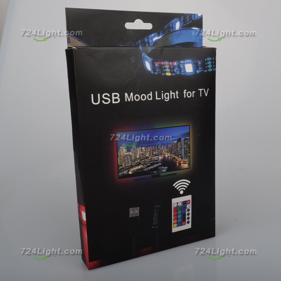 LED 5050 Light Strip RGB 24 Key Remote Control TV Light Strip Set Colorful Waterproof Interior Decoration Atmosphere Light Strip