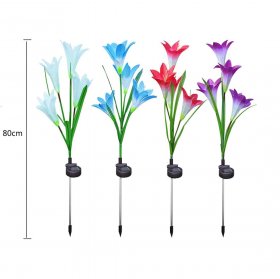 Outdoor Solar Lily Flower Lights for Garden, Lawn ,Patio, Pond, Backyard Decoration - 4 Pack