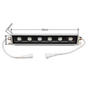 12'' Long RGBW SMD5050 18W 24V LED Wall Washer Light, Tempering Glass Cover IP67 Waterproof Grade,Energy Saving Linear LED Strip Light for Bridge, Hotel, Mega Bar Christmas Advertising Boards, Billboard,Building Commercial Lighting