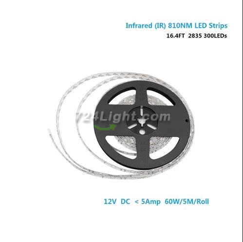 DC12V SMD2835-300-IR InfraRed 810nm LED Strip Light, 60LEDs 12W Per Meter IR LED Tape