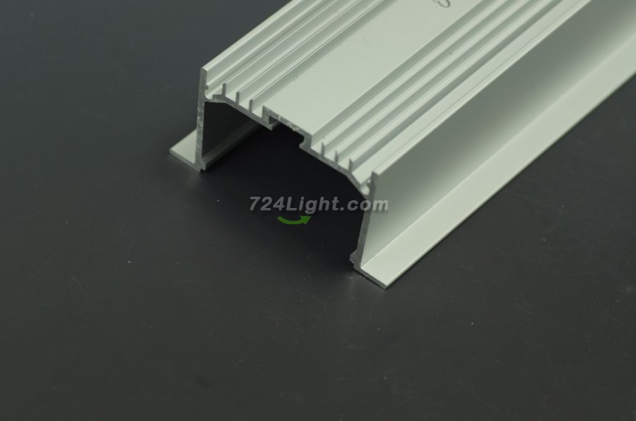 2.5 Meter 98.4â€œ LED Aluminium Channel Recessed Aluminum LED profile with dropped cover LED Channel For 5050 5630 Multi Row LED Strip Lights