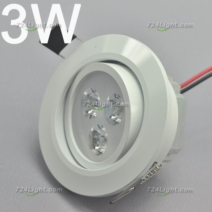 3W CL-HQ-02-3W LED Down Light Cut-out 68.5mm Diameter 3.3\" White Recessed Dimmable/Non-Dimmable LED Down Light