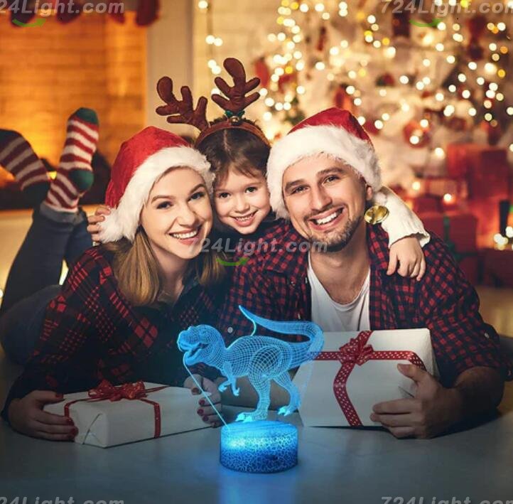 Animal Images 3D Illusion LED Night Light w/ 16 Colors Remote Touch Switch Adjustable Brightness for Kids Bedroom Decoration
