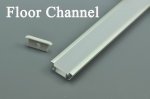 LED Floor Channel Strip light Channel for Floor (WxH):12.2 mm x 8mm 1 meter (39.4inch) With Waterproof Thicken 3mm Diffuser