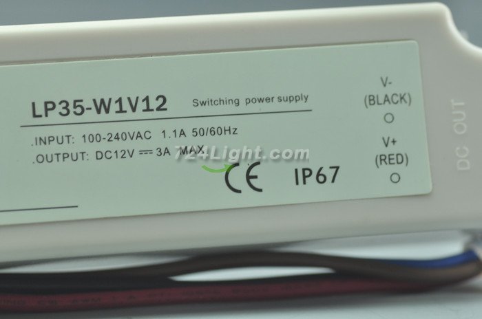 35 Watt LED Power Supply 12V 3A LED Power Supplies Waterproof IP67 For LED Strips LED Light
