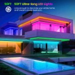 25 FT LED Strip Lights,Bluetooth LED Lights for Bedroom, Color Changing Light Strip with Music Sync, Phone Controller and IR Remote(APP+Remote +Mic)