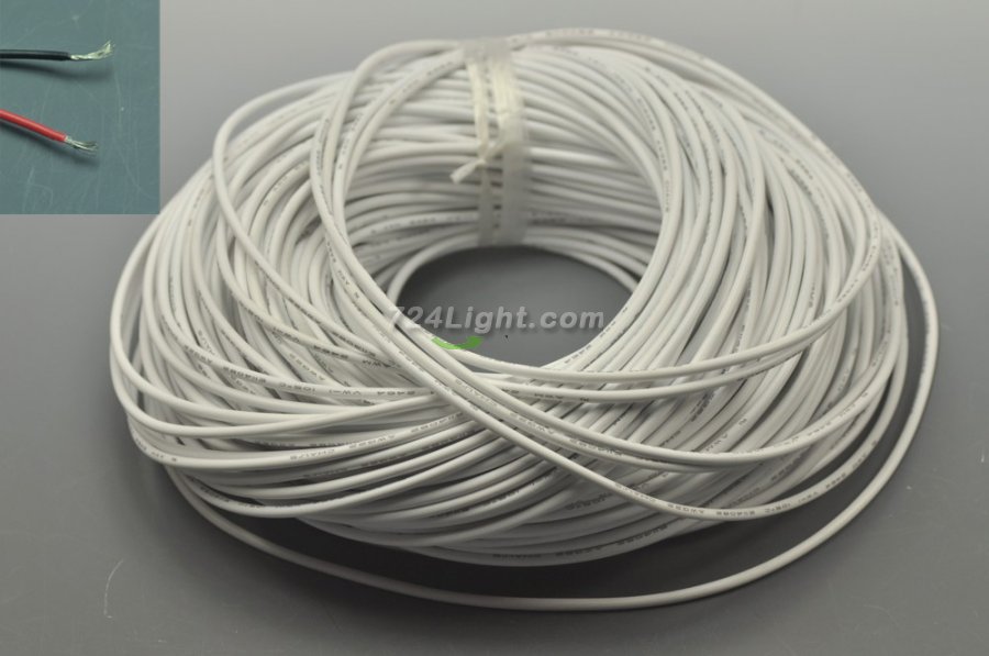 White Jacketed LED Extension Cable Wire Cord 2Pin Line Free Cutting 1M - 100M (3.28foot - 328foot) 22AWG for led strips single color 3528 5050 Strip Lighting