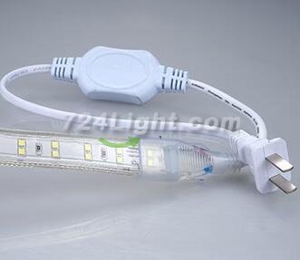 AC 110V 220V SMD2835 High Voltage Flat Strip Light 180 LEDs Per Meter Double Row with the power plug
