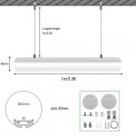 5 Pack D60 60mm Dia. Round Extruded Aluminum Channel for Pendant Linear Office Lighting System