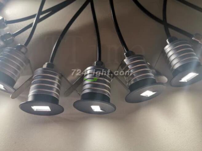 8PCS Pack 1W 12-24V DC/AC 12V IP67 Waterproof LED Step Light Dimmable Outdoor LED Garden Light Yard Light with Deep Anti-Glare Lens