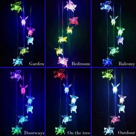 Solar Wind Chimes, Pig Solar Wind Chimes Outdoor Decorative Lights For Patio Garden Window Holiday Gifts