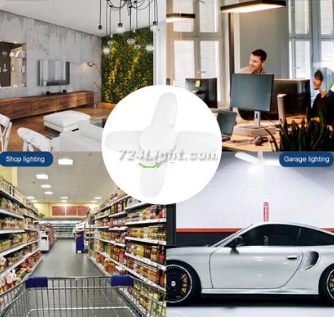 60W LED Shop Light Deformable LED Garage Lights CRI80+ 6000LM 6500K White 400W Equivalent