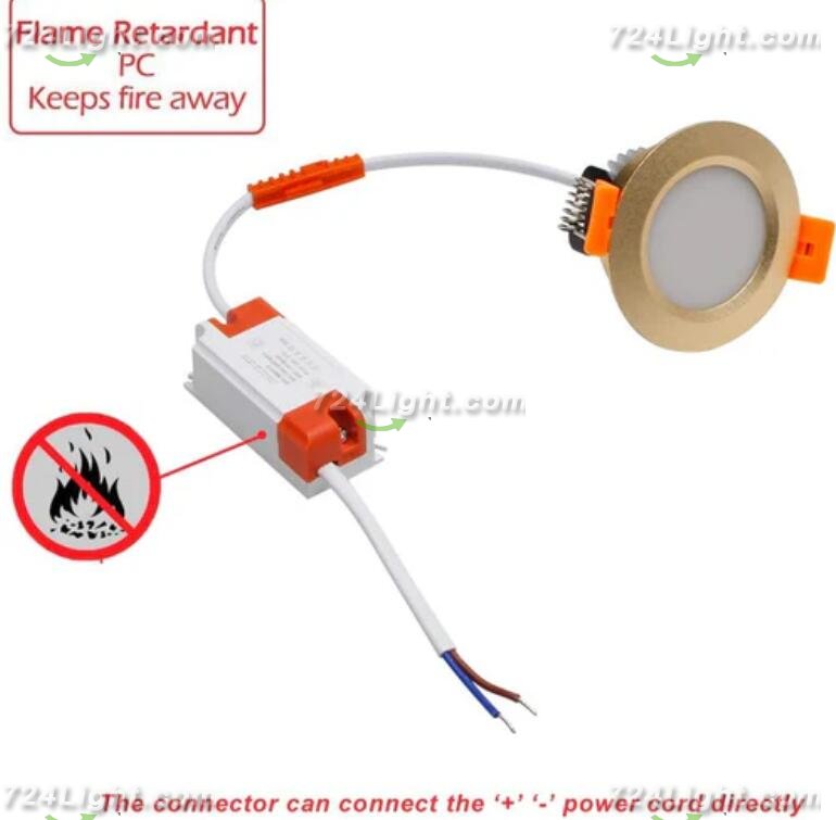 4 Pack 2 Inch LED Dimmable Downlight, 3W(35W Halogen Equivalent) Gold Trim LED Ceiling Light