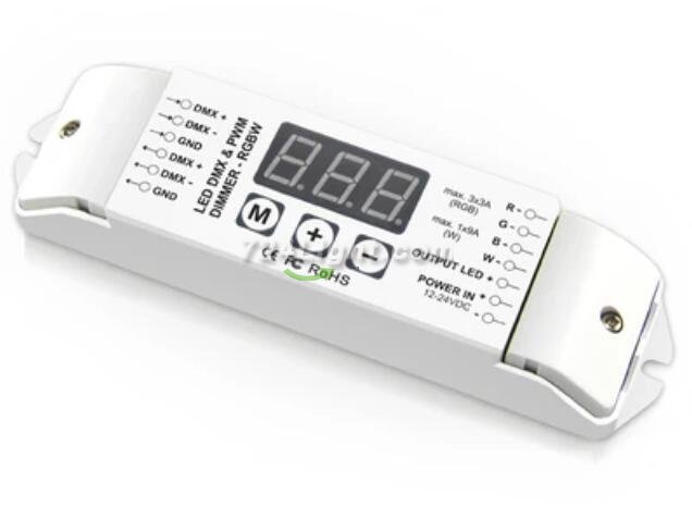 BC-832 Constant Voltage DC 12V-24V 2CH DMX512 Decoder for Dual White Color Temperature Adjustable LED Light Strips