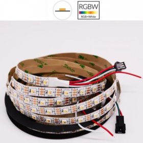 DC 5V SK6812 Individually Addressable LED Strip Light 5050 RGBW 16.4 Feet (500cm) 60LED/Meter LED Pixel Flexible Tape White PCB