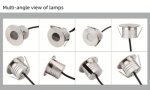6PCS Pack 3W DC12V-24V IP67 Anti-Glare Mountable Outdoor Underground Light Stainless Steel Dimmable Honeycomb Step Light