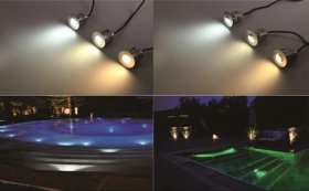 8PCS Pack 3W IP68 Underwater LED Lights Round Stainless Steel Cover Villa Garden Swimming Pool LED Light