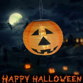 Halloween Pumpkin Decoration - Hanging Solar Lights Outdoor, Waterproof Spooky Hanging LED