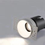 12W Frameless Embedded LED Spotlight Home High Display Finger Anti-glare Pre-buried COB No Main Lamp Downlight