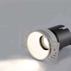 12W Frameless Embedded LED Spotlight Home High Display Finger Anti-glare Pre-buried COB No Main Lamp Downlight